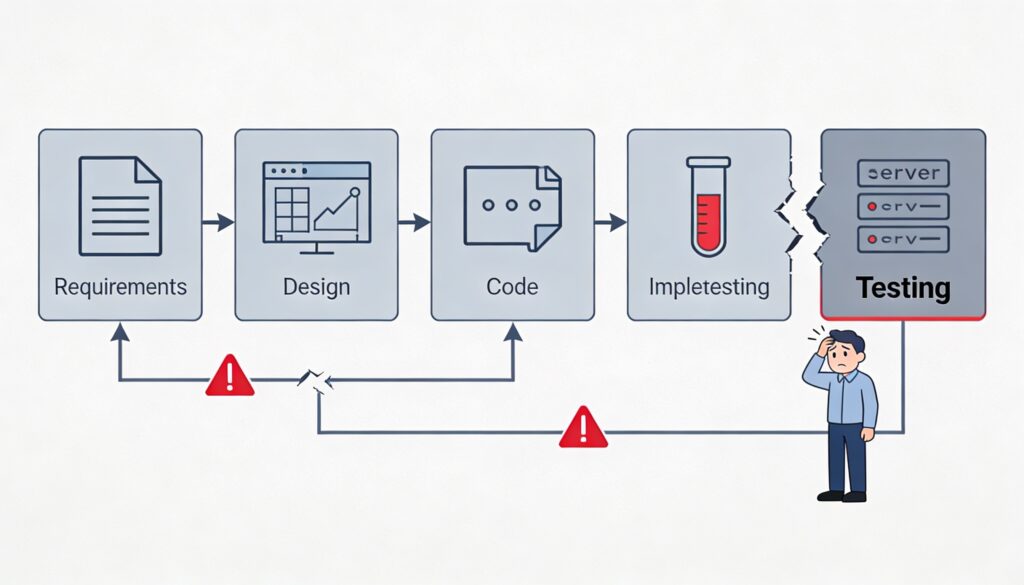 disadvantages of waterfall model