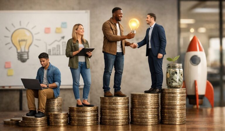 What are the different funding stages in a startup