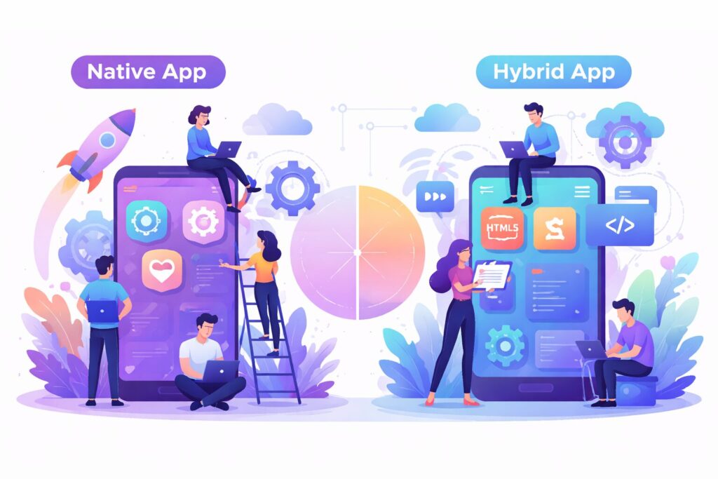 difference between native app and hybrid app-featured image