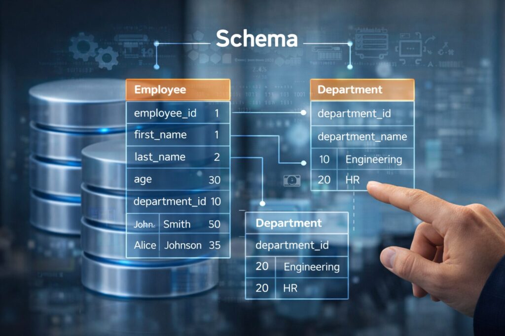 what is schema in database with example